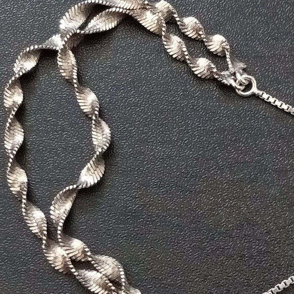 Double twist Singapore adjustable bracelet sterling silver - Picture 2 of 4